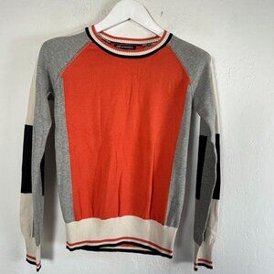 Cutter & Buck Womens Stride Colorblock Sweater XS College Orange Pullover New